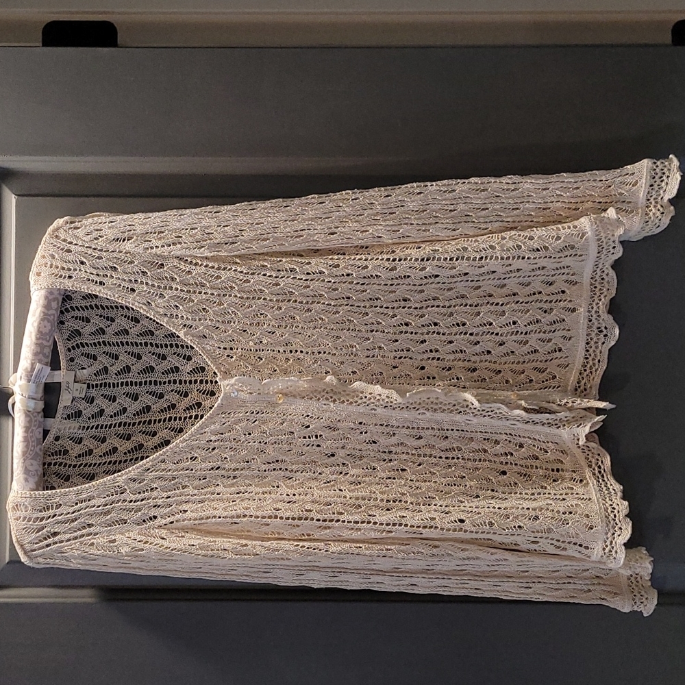 J Jill Crochet Cardigan